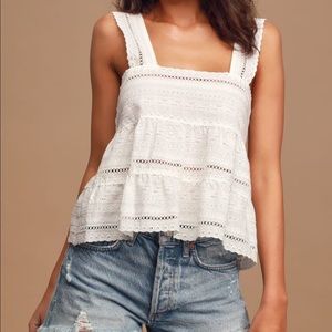 Embroidered halter tank top. NWT.